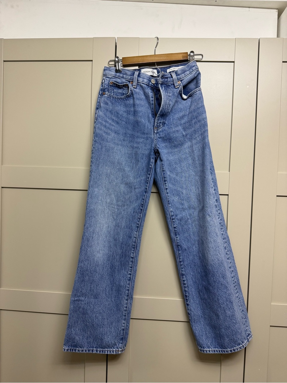 Aritzia Denim Forum FARRAH Light Wash High-Rise Wide Leg Jeans 26